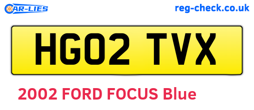 HG02TVX are the vehicle registration plates.
