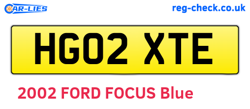 HG02XTE are the vehicle registration plates.