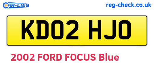 KD02HJO are the vehicle registration plates.