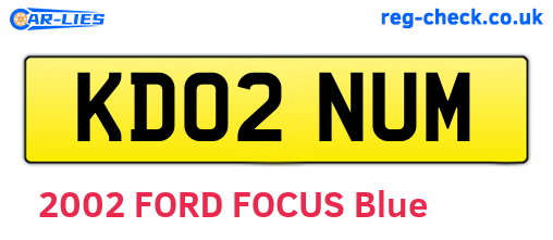 KD02NUM are the vehicle registration plates.