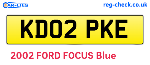KD02PKE are the vehicle registration plates.