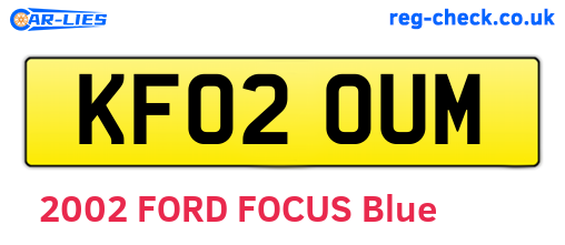 KF02OUM are the vehicle registration plates.