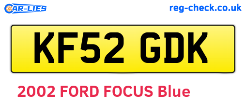 KF52GDK are the vehicle registration plates.