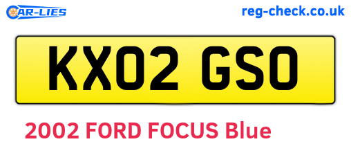 KX02GSO are the vehicle registration plates.