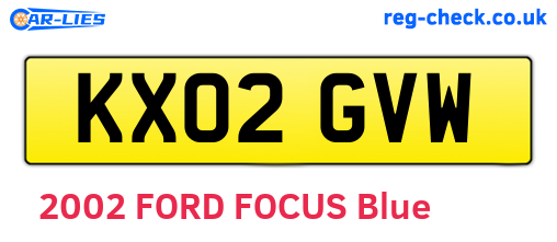 KX02GVW are the vehicle registration plates.