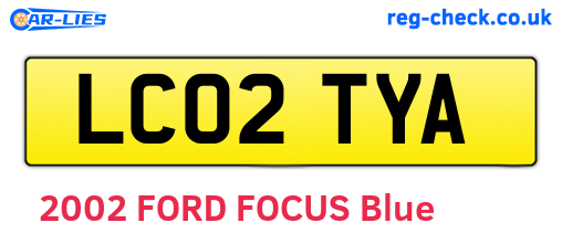 LC02TYA are the vehicle registration plates.