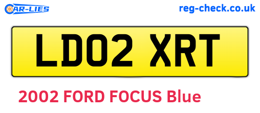 LD02XRT are the vehicle registration plates.