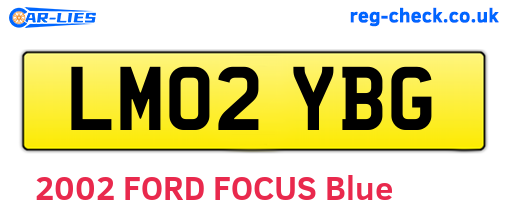LM02YBG are the vehicle registration plates.