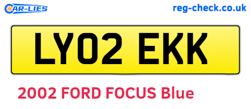 LY02EKK are the vehicle registration plates.