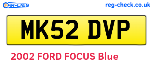 MK52DVP are the vehicle registration plates.
