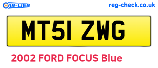 MT51ZWG are the vehicle registration plates.