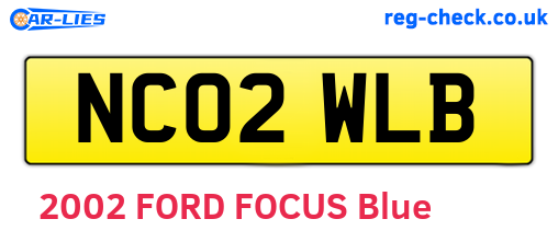 NC02WLB are the vehicle registration plates.