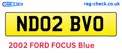 ND02BVO are the vehicle registration plates.