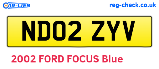 ND02ZYV are the vehicle registration plates.