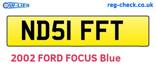 ND51FFT are the vehicle registration plates.