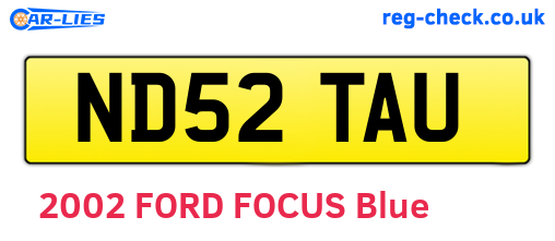 ND52TAU are the vehicle registration plates.