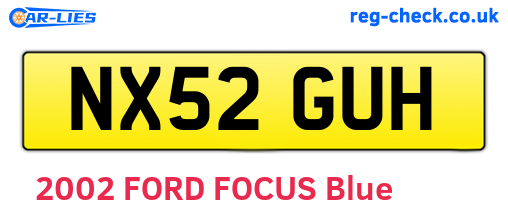 NX52GUH are the vehicle registration plates.