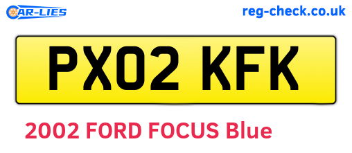 PX02KFK are the vehicle registration plates.