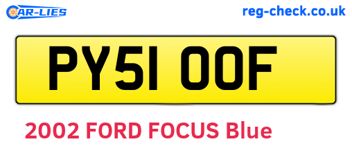 PY51OOF are the vehicle registration plates.