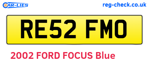 RE52FMO are the vehicle registration plates.
