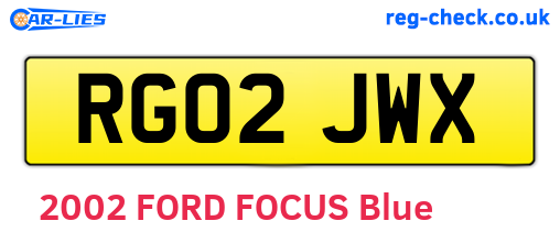 RG02JWX are the vehicle registration plates.
