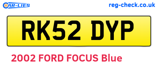 RK52DYP are the vehicle registration plates.