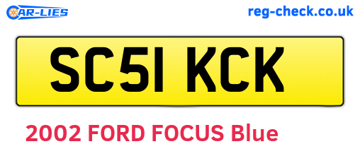 SC51KCK are the vehicle registration plates.