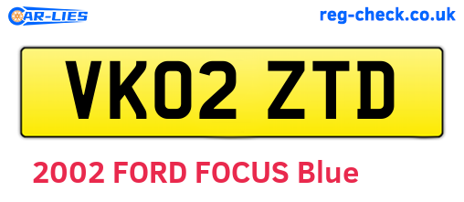 VK02ZTD are the vehicle registration plates.