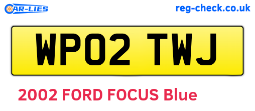 WP02TWJ are the vehicle registration plates.