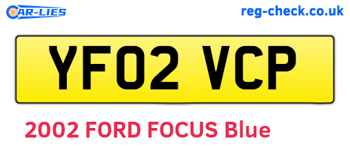 YF02VCP are the vehicle registration plates.