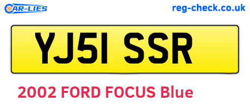 YJ51SSR are the vehicle registration plates.
