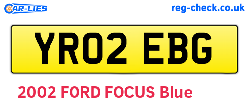 YR02EBG are the vehicle registration plates.