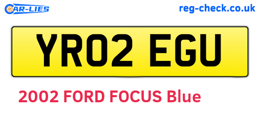 YR02EGU are the vehicle registration plates.