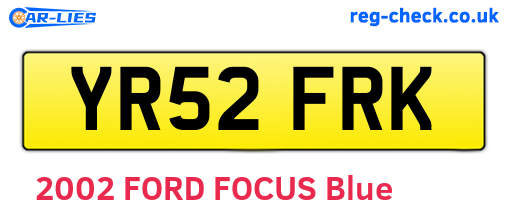 YR52FRK are the vehicle registration plates.