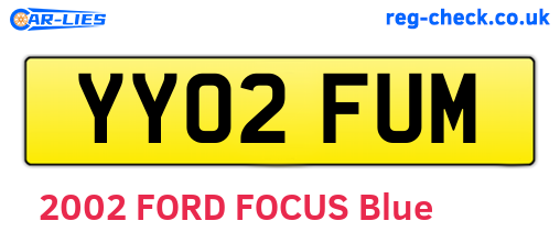 YY02FUM are the vehicle registration plates.