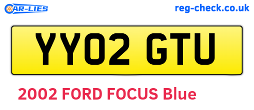 YY02GTU are the vehicle registration plates.