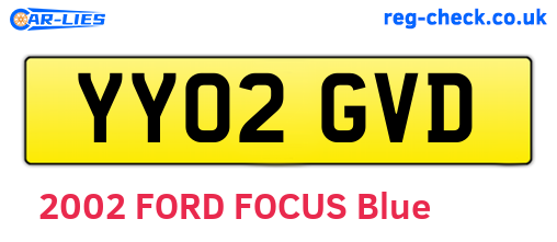 YY02GVD are the vehicle registration plates.