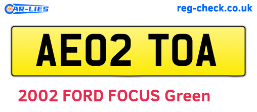 AE02TOA are the vehicle registration plates.
