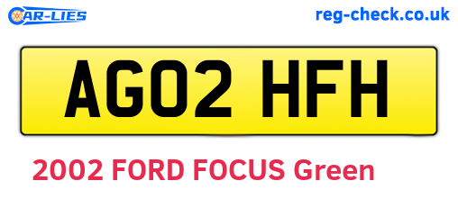 AG02HFH are the vehicle registration plates.