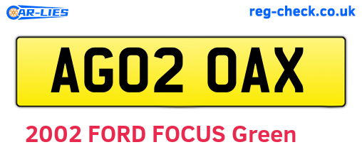 AG02OAX are the vehicle registration plates.