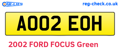 AO02EOH are the vehicle registration plates.