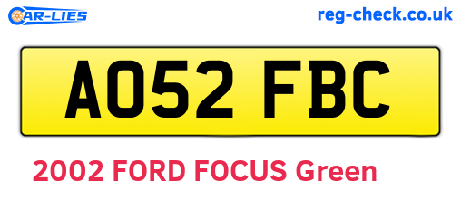 AO52FBC are the vehicle registration plates.