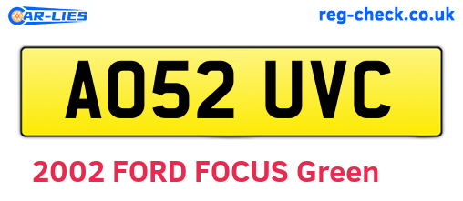 AO52UVC are the vehicle registration plates.