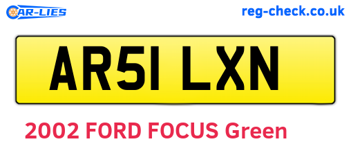 AR51LXN are the vehicle registration plates.