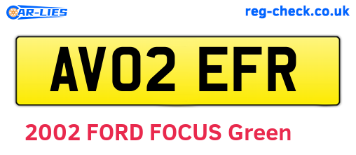 AV02EFR are the vehicle registration plates.