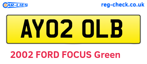 AY02OLB are the vehicle registration plates.
