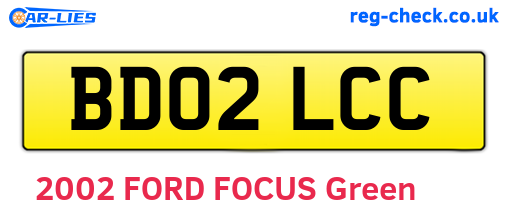 BD02LCC are the vehicle registration plates.