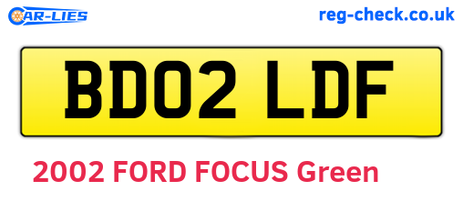 BD02LDF are the vehicle registration plates.