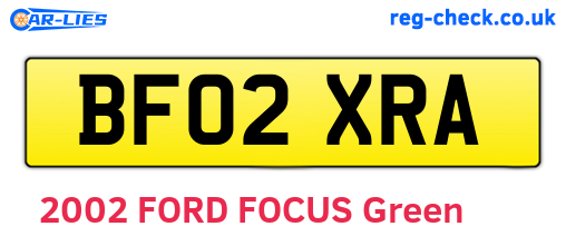 BF02XRA are the vehicle registration plates.