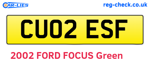 CU02ESF are the vehicle registration plates.